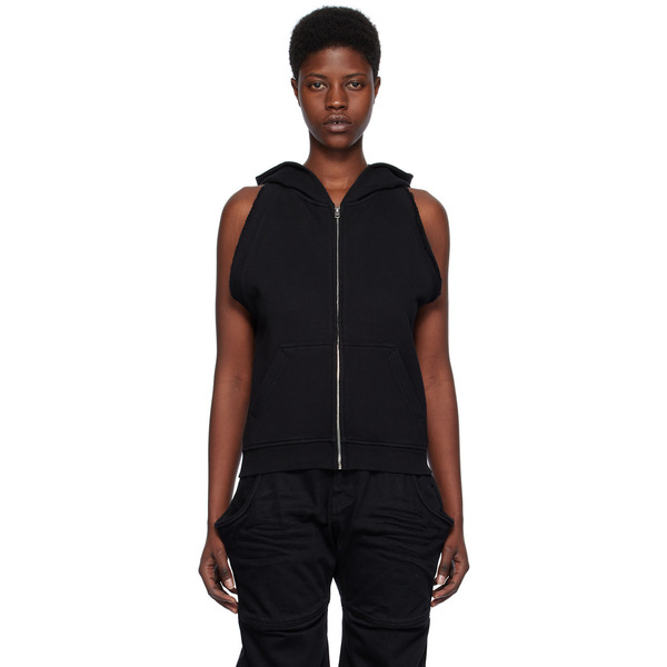  We11done Black Sleeveless Hoodie 