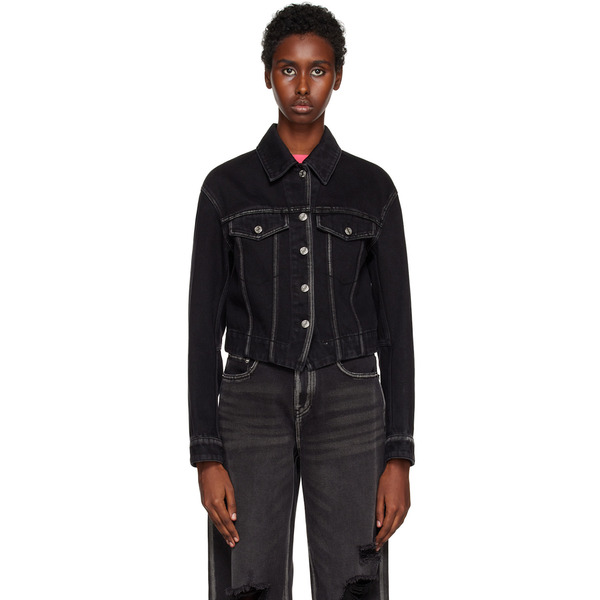  We11done Black V-line Denim Jacket 