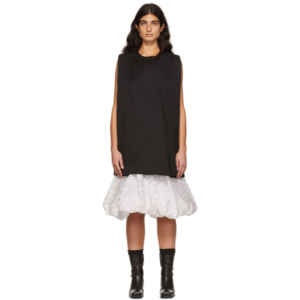  We11done Black Wool Mini Dress 
