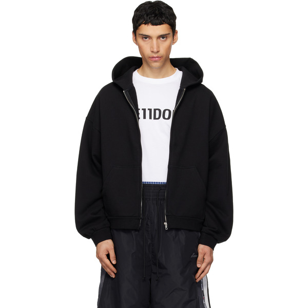  We11done Black 'we11done' Zip-up Hoodie 