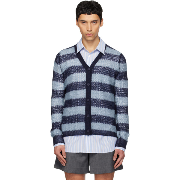  We11done Blue Striped Cardigan 