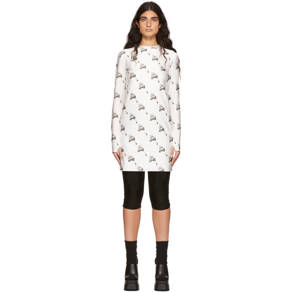  We11done White Artwork Dress 