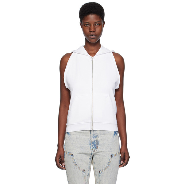  We11done White Sleeveless Hoodie 