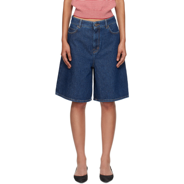  Weekend Max Mara Navy Donnola Denim Shorts 
