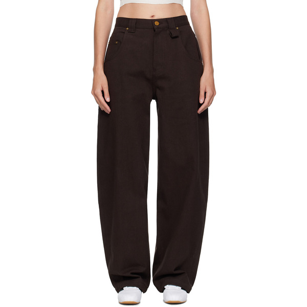  Willy Chavarria Brown Tapered Bad Girl Jeans 