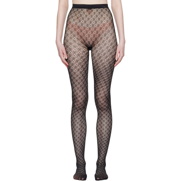  Wolford Black Blossom Net Tights 