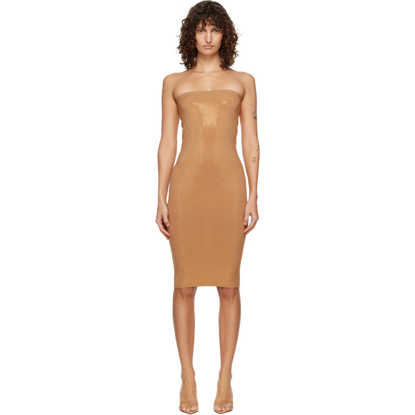  Wolford Gold Liquid Metal Midi Dress 