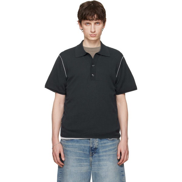  Won Hundred Black Jonas Two Layer Knit Polo 