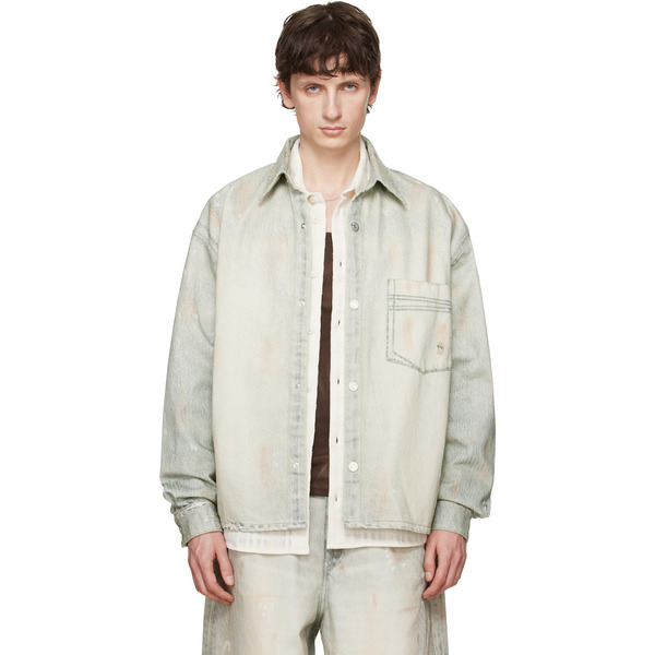  Won Hundred Blue Maza Printed Denim Shirt 