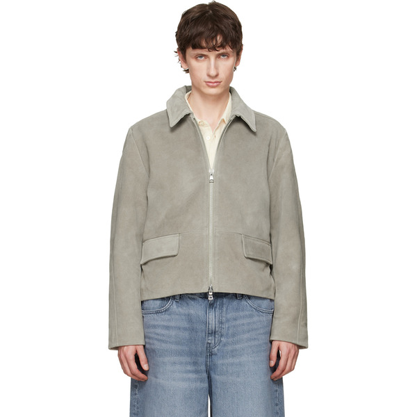  Won Hundred Gray Denzel Suede Leather Jacket 