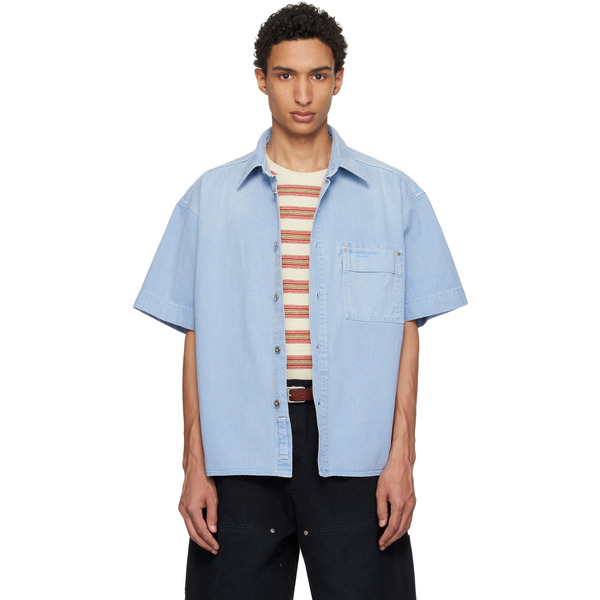  Wooyoungmi Blue Faded Denim Shirt 