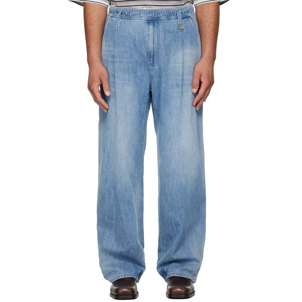  Wooyoungmi Blue Lightweight Banding Jeans 