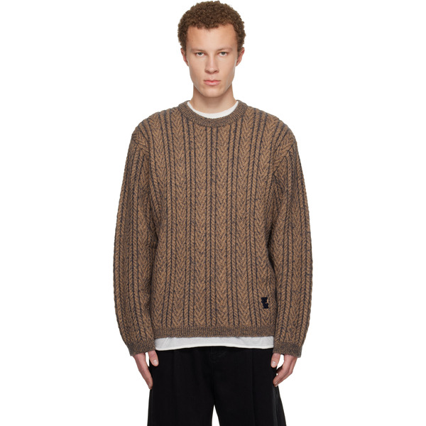  Wooyoungmi Brown Wool Blend Herringbone Sweater 
