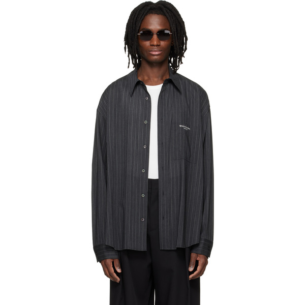  Wooyoungmi Gray Stripe Shirt 