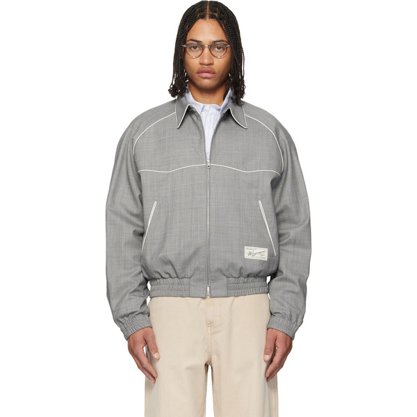  Wooyoungmi Gray Wool Poly Banding Jacket 