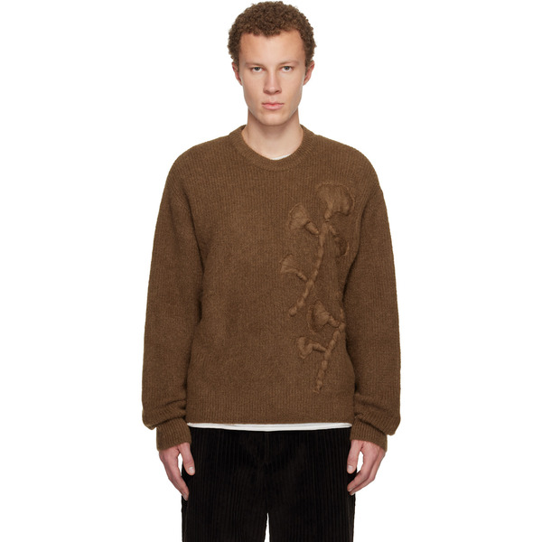  Wooyoungmi Tan Flower Mohair Sweater 