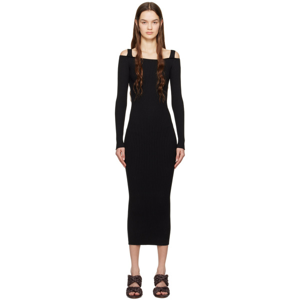  Wynn Hamlyn Black Luca Midi Dress 
