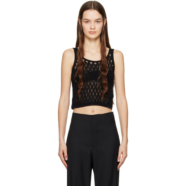  Wynn Hamlyn Black Semi-sheer Tank Top 