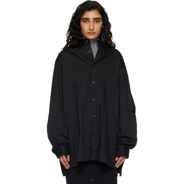  Y-3 Black Cotton Long Sleeve Shirt 
