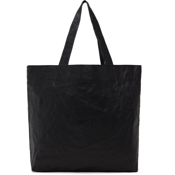  Y-3 Black 'y-3' Leather Tote 
