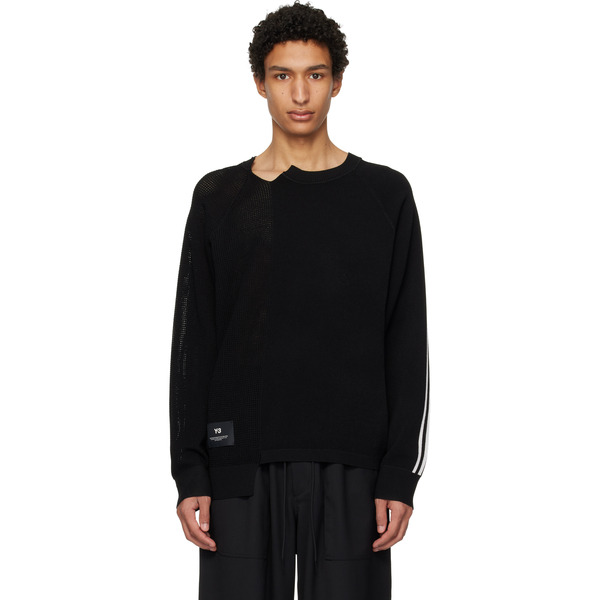  Y-3 Black Logo Knit Sweater 