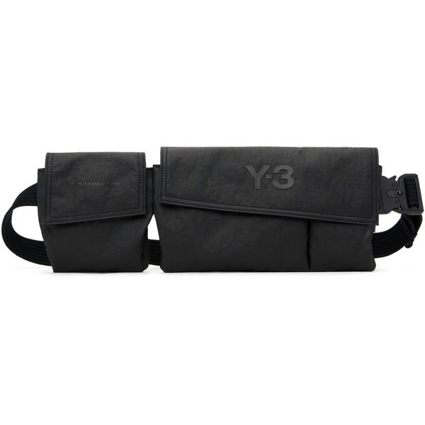  Y-3 Black Multi Pocket Sling Pouch 
