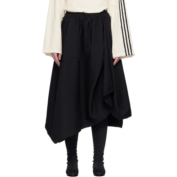  Y-3 Black Sport Uniform Midi Skirt 