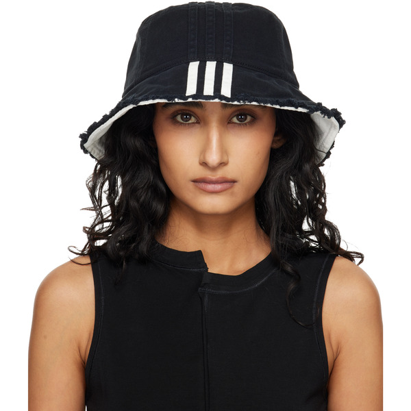  Y-3 Black Stripes Bucket Hat 