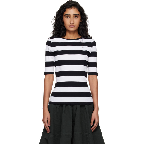  Ymc White & Black Striped T-shirt 