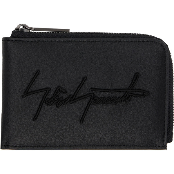  Yohji Yamamoto Black Signature Short Wallet 
