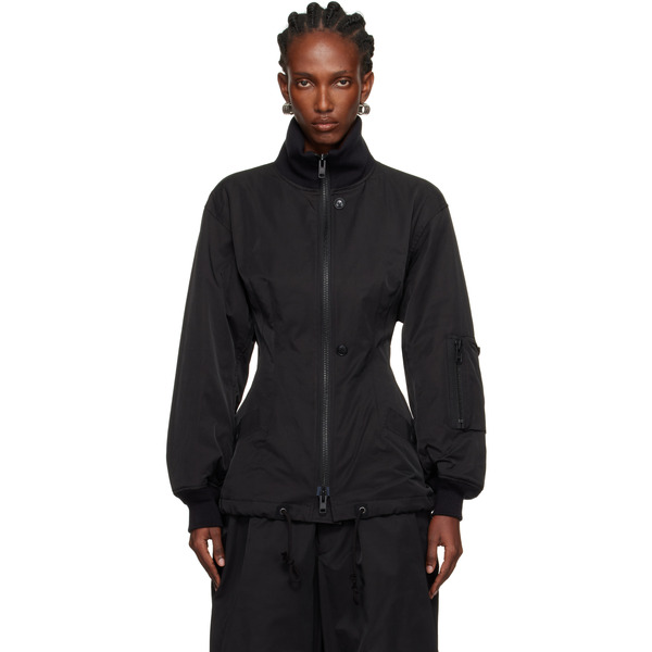  Yohji Yamamoto Black Twill Darts Bomber Jacket 
