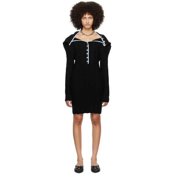 Y/project Black Ruffle Necklace Minidress 