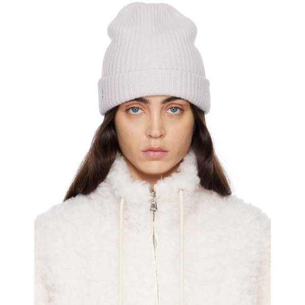  Yves Salomon Gray Logo Beanie 