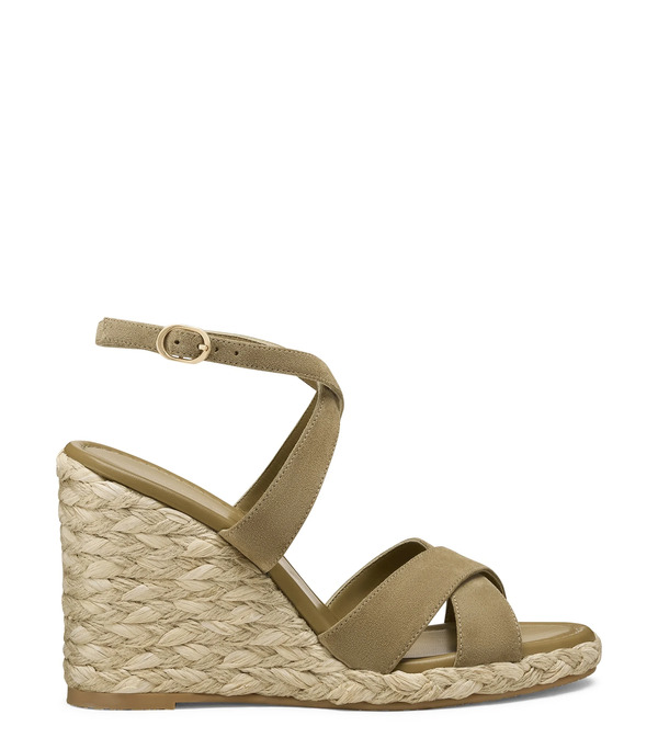 Stuart Weitzman Alyssa Wedge - Woman Wedges And Espadrilles Golden Olive 39 