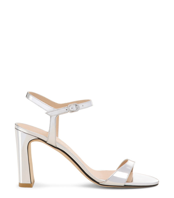  Stuart Weitzman Babette 85 - Woman Sandals Silver 38 