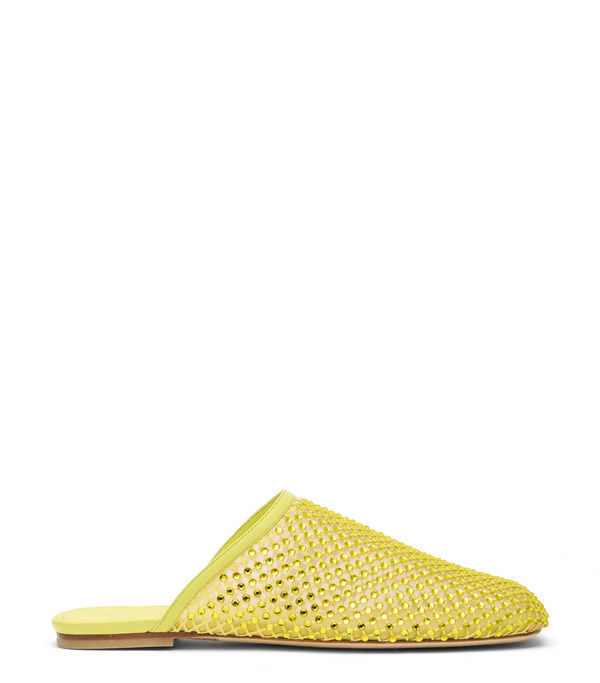  Stuart Weitzman Bareitall Shine Mule - Woman Sandals Citrine 36.5 