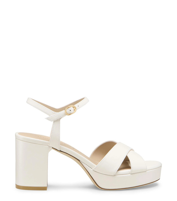  Stuart Weitzman Dayna Platform 80 - Woman Sandals Cream 36 