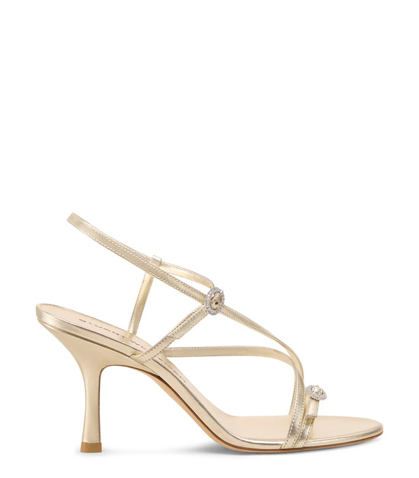  Stuart Weitzman Kensington Strappy Sandal 85 - Woman Sandals Light Gold 39 