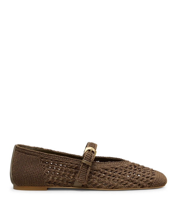  Stuart Weitzman Leora Mary Jane - Woman Flats And Loafers Smokey Taupe 39 