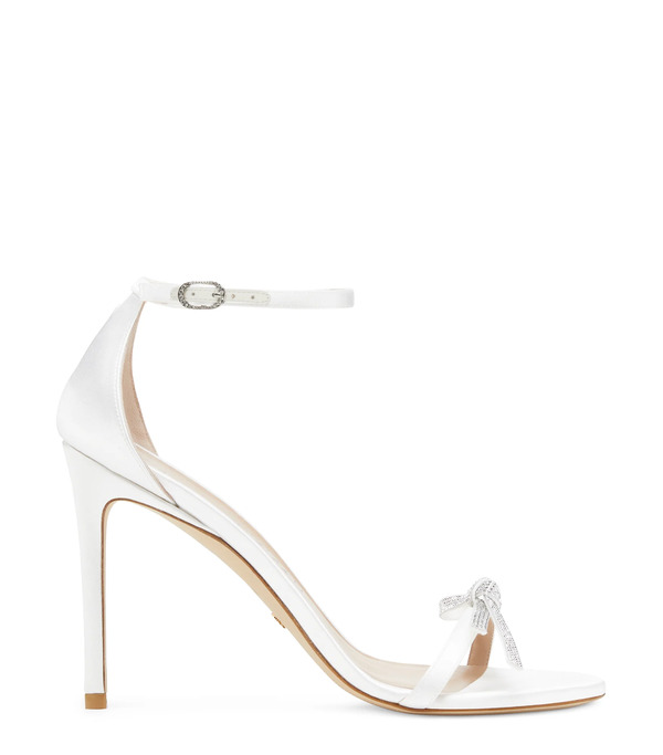  Stuart Weitzman Nudist Sw Bow 100 Sandal - Woman  White 41 