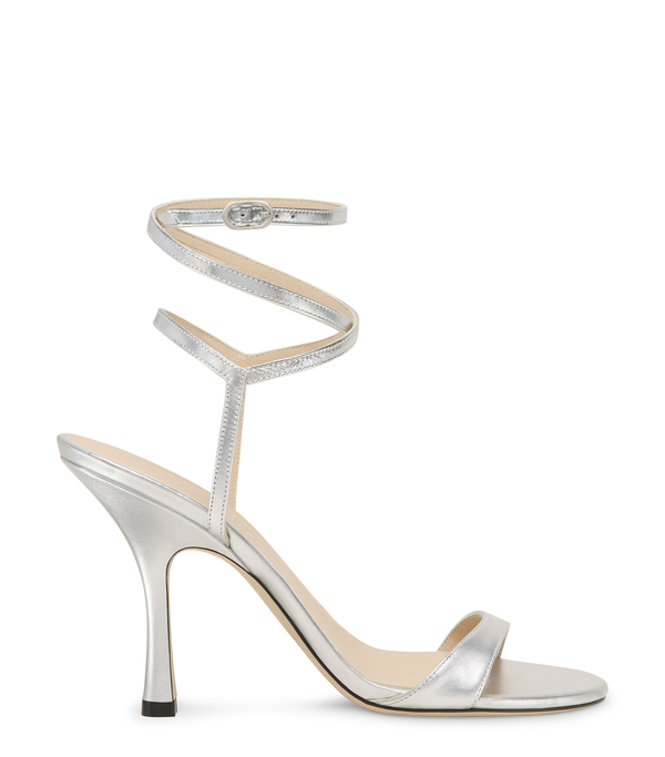  Stuart Weitzman Nudist Wrap 100 - Woman  Silver 37 