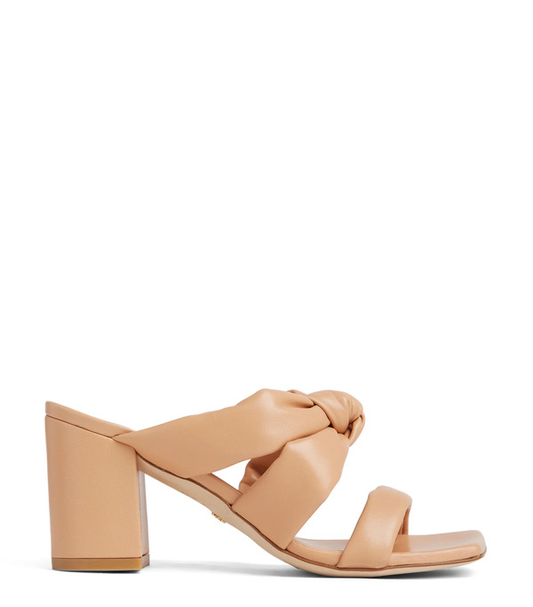  Stuart Weitzman Playa 75 Knot Block Slide - Woman Sandals And Wedges Ginger 38 