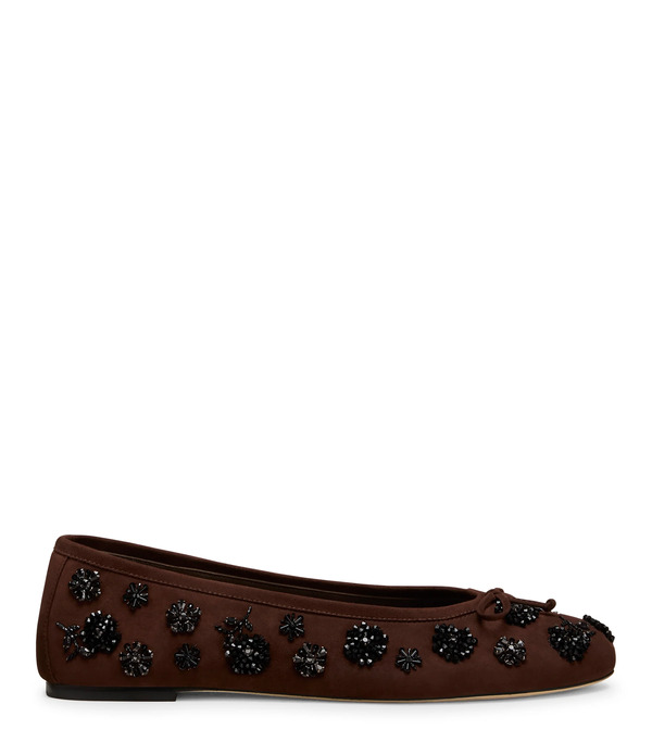  Stuart Weitzman Prima Bow Ballet - Woman  Walnut/black 36 