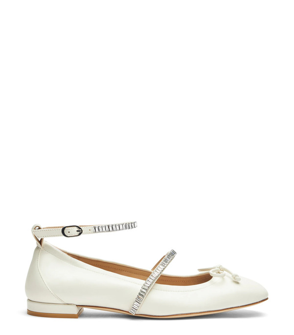  Stuart Weitzman Stefanie Ballet Flat - Woman  Cream/clear 36.5 