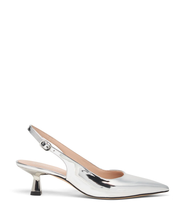  Stuart Weitzman Stuart Sculpt Slingback 50 - Woman Slingback Silver 41 