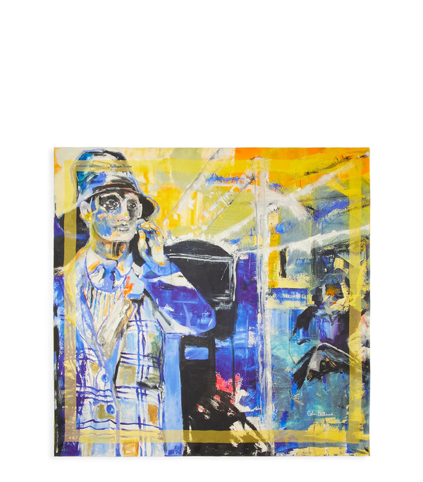  Stuart Weitzman Sw X Kidsuper Silk Scarf - Woman Old Items Blue One Size 