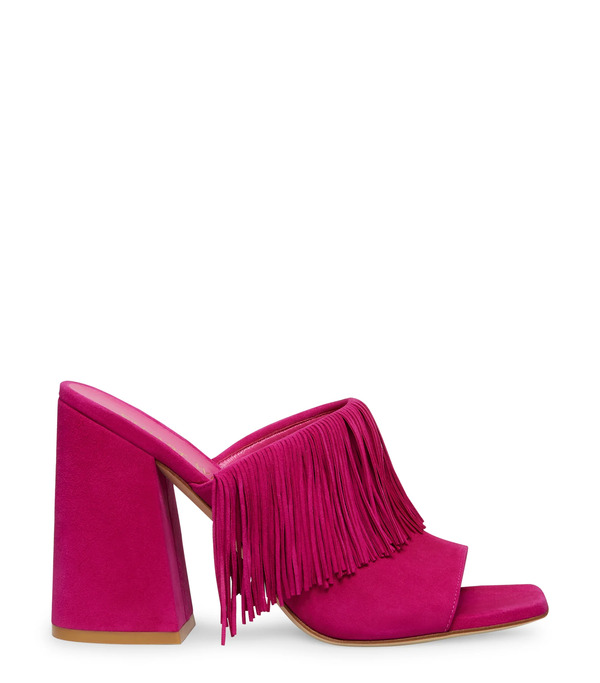  Stuart Weitzman Tia Fringe 100 Slide - Woman  Begonia 39 
