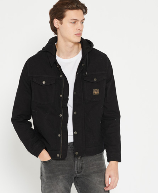  Superdry Canvas Hooded Hacienda Trucker Jacket 
