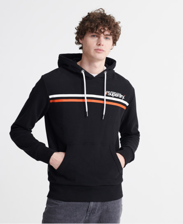  Superdry Core Logo Sport Stripe Loopback Hoodie 