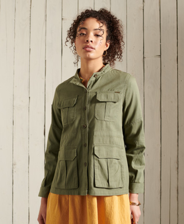  Superdry Core Military Patched Hooded Shirt 
